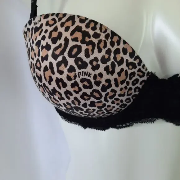 5 For $20.00 Victoria Secret Push-Up Leopard Print Bra 34B - Picture 3 of 8